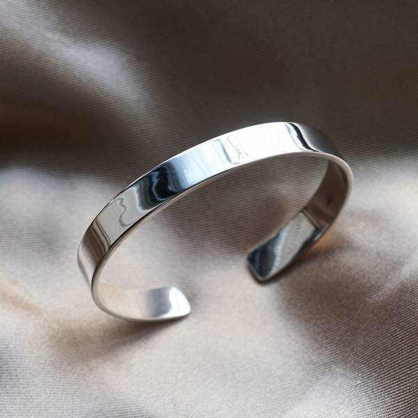 10mm「簡約(無刻字)」純銀手環|純銀(可加購刻字)手鐲 純銀手環