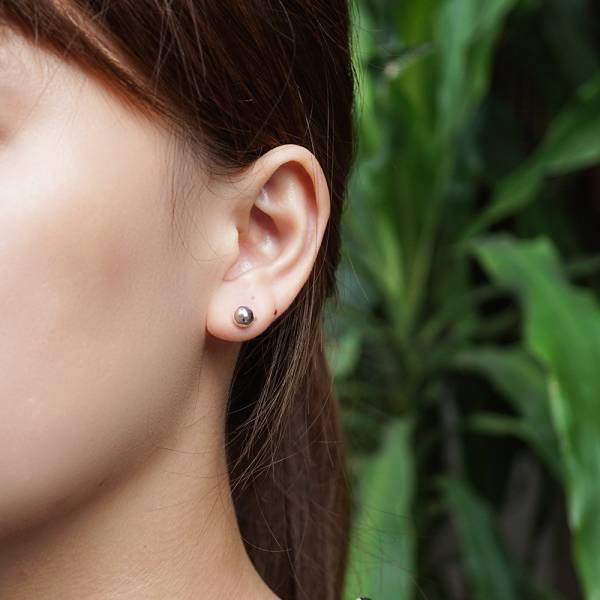 圓珠(大.6mm)造型耳針純銀耳環推薦|925銀飾 