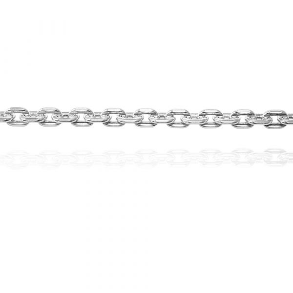 純銀單手鍊-6.5mm-方格鍊(20公分)-純銀手鍊|925銀飾(單條價) 純銀手鍊