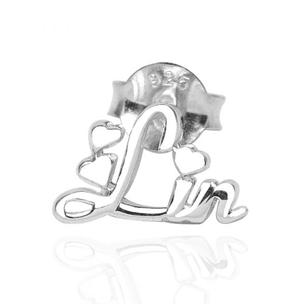 耳針耳貼款英文單字母純銀耳環單邊銀飾|客製化耳環(單只/單邊價) 客製化耳環