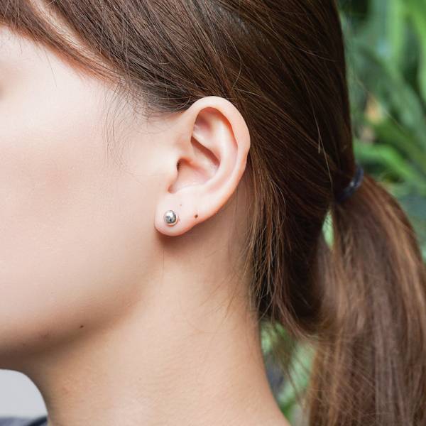 圓珠(大.6mm)造型耳針純銀耳環推薦|925銀飾 