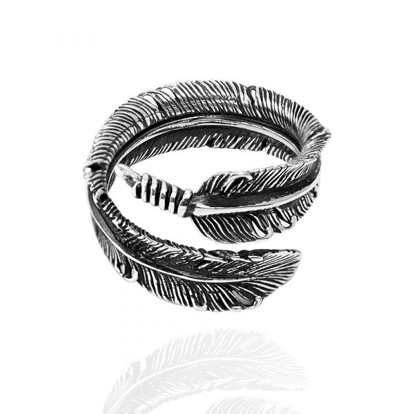 「羽翼」造型活圍設計純銀戒指|戒指推薦 羽毛飾品推薦