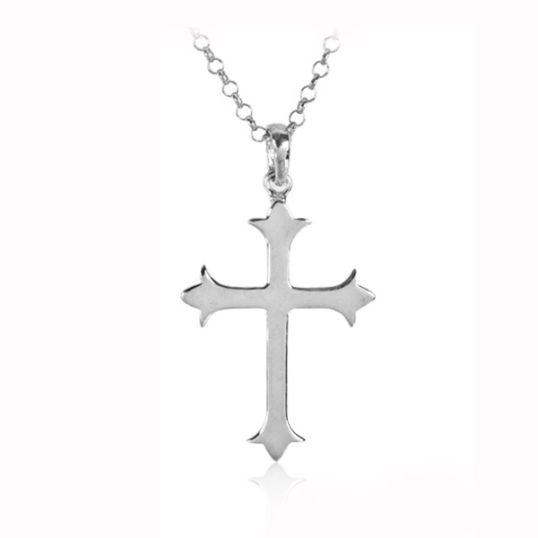 聖十字(大 配2.5mm鍊)造型純銀項鍊銀飾|銀項鍊推薦 十字架項鍊