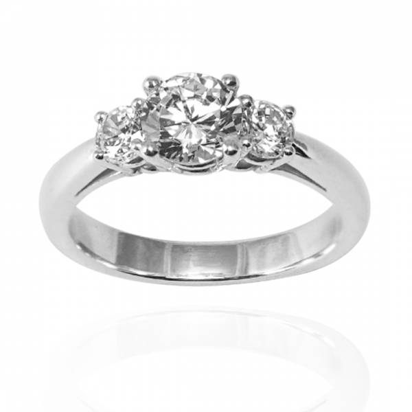 「閃耀(大鑽/小鑽)」造型白鑽鑲嵌純銀戒指|戒指推薦(單只價) 求婚戒指