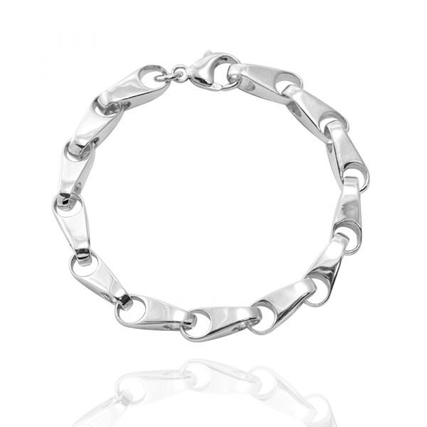 純銀單手鍊-7mm「銀鎖」造型純銀鍊|925銀飾(單條價) 純銀手鍊