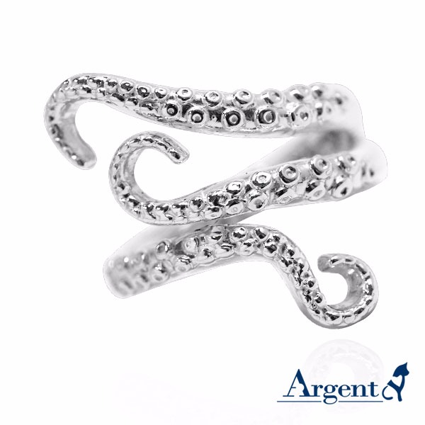 「章魚」動物造型雕刻純銀戒指|戒指推薦-北歐神話裡的北海巨妖-挪威海怪-克拉肯(Kraken) 戒指推薦