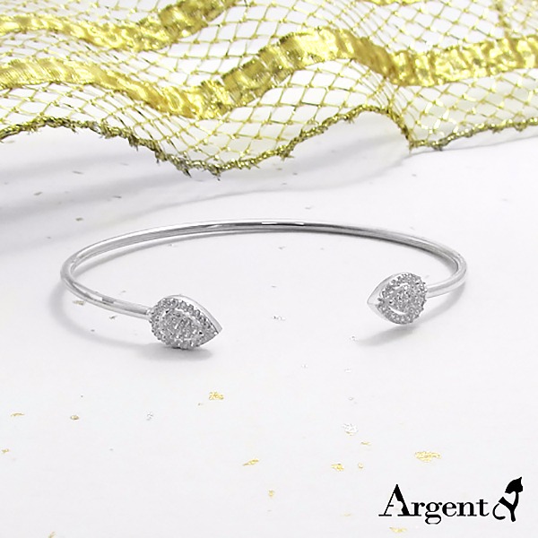 晶鑽水滴造型活圍純銀手環|925銀飾 純銀手環