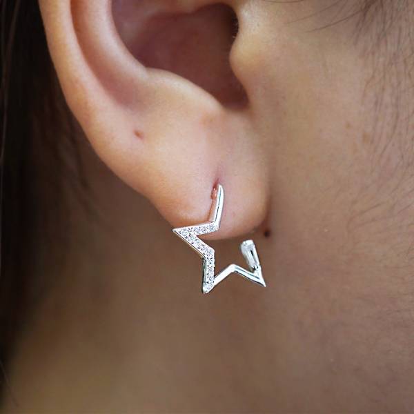 流星造型純銀耳環推薦|925銀飾 星星耳環