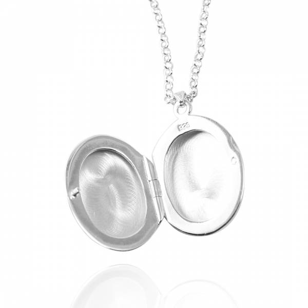 鵝卵石(小.平)蛋型橢圓鏡面純銀項鍊銀飾(可代印放照片.可加購刻字) 照片項鍊