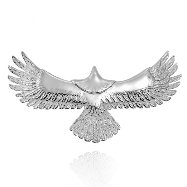鷹之霸主-大老鷹造型動物雕刻純銀墜(配3mm銀鍊)|印地安系列推薦 老鷹項鍊