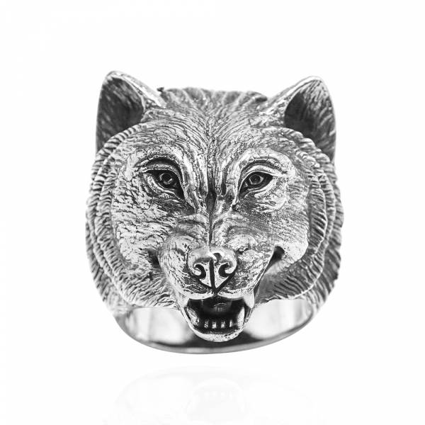 銀牙狼動物造型雕刻純銀戒指|戒指推薦 純銀動物戒指