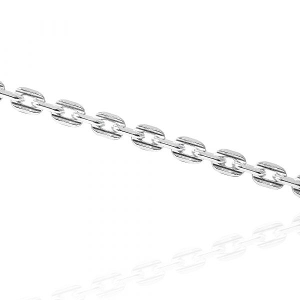 純銀單手鍊-6.5mm-方格鍊(20公分)-純銀手鍊|925銀飾(單條價) 純銀手鍊