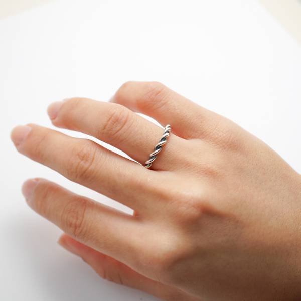 「扭紋（細/粗）」麻花造型純銀戒指|925銀飾戒指推薦(單只價) 戒指推薦