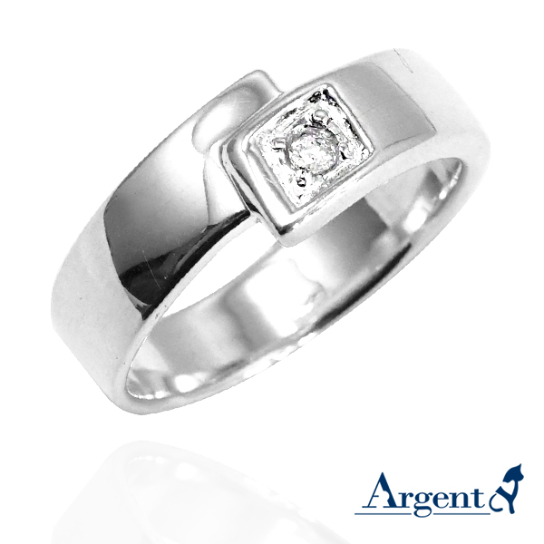 「承諾」鑲鑽造型設計純銀戒指|戒指推薦 戒指推薦
