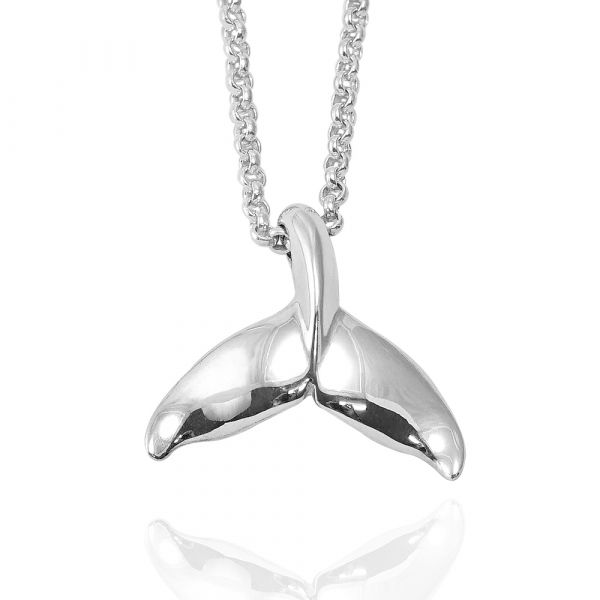 海の祝福(大 配2.2mm鍊)造型項鍊|純銀項鍊推薦 海的祝福 立體大鯨魚尾 動物項鍊推薦