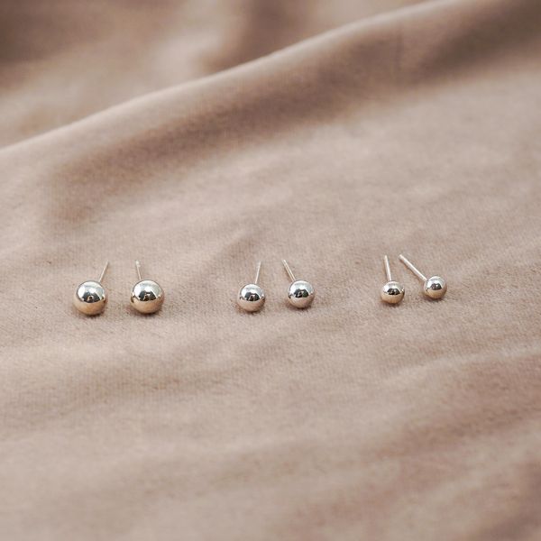 圓珠(中.5mm)造型純銀耳環推薦|925銀飾 