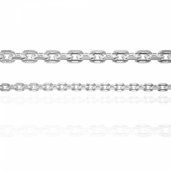 純銀對手鍊-4mm+6.5mm「方格鍊」純銀手鍊|925銀飾(粗+細各一條)(一對價) 純銀手鍊