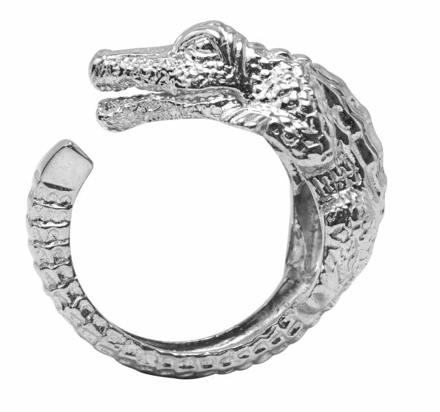 鱷魚動物造型雕刻純銀戒指|戒指推薦 動物戒指