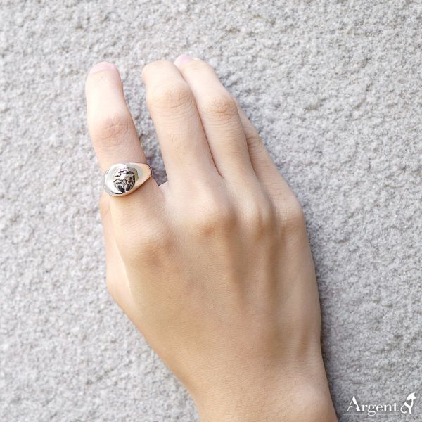 單戒「開運虎(小虎爺)」造型半立體雕刻純銀戒指|戒指推薦 虎爺