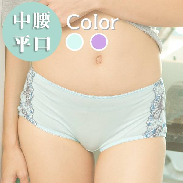 負離子暖宮內褲 / 中腰平口 / 1504紐約誘色 - 黑/淺紫/淺藍