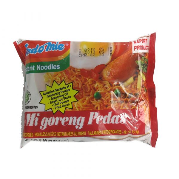 印尼Indomie營多炒麵-辣味(5包入) 網路排名好吃泡麵,印尼泡麵,營多泡麵