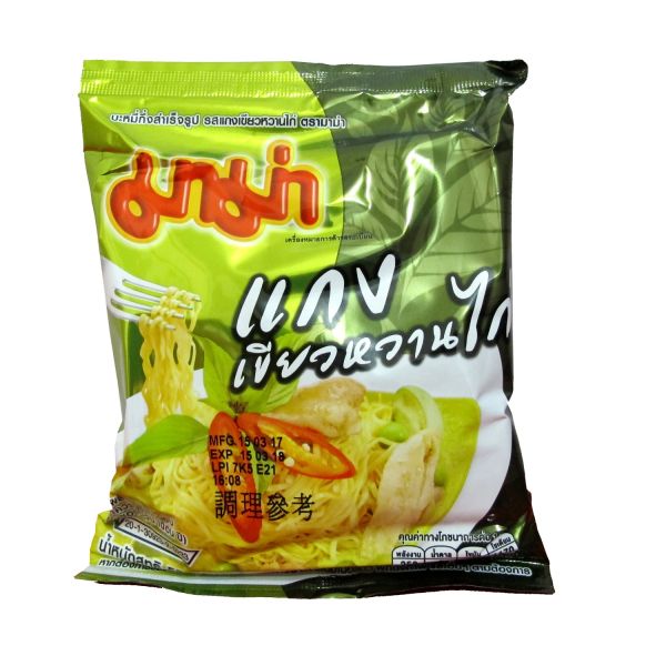 泰國MAMA媽媽雞肉綠咖哩風味麵(5包入) 網路排名好吃泡麵,泰國泡麵,綠咖哩