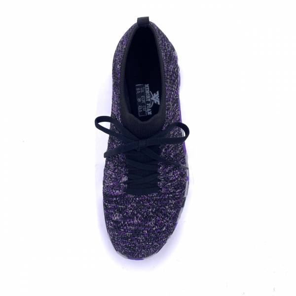 迷彩低筒編織休閒鞋-黑灰紫 