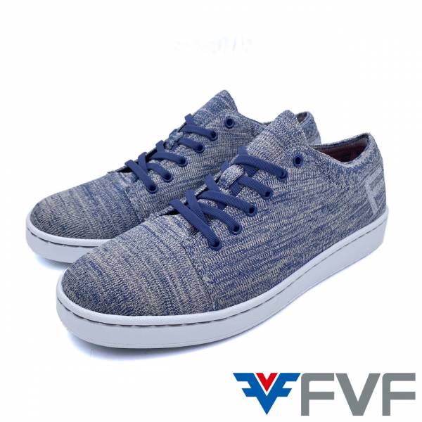 FVF休閒編織平底鞋-混紡藍 
