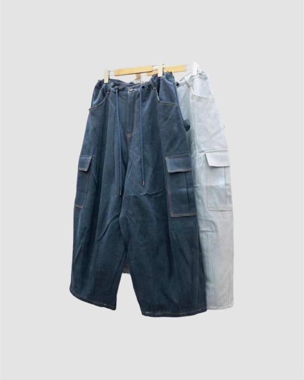 側口袋寬版繭型牛仔褲 / 2色 