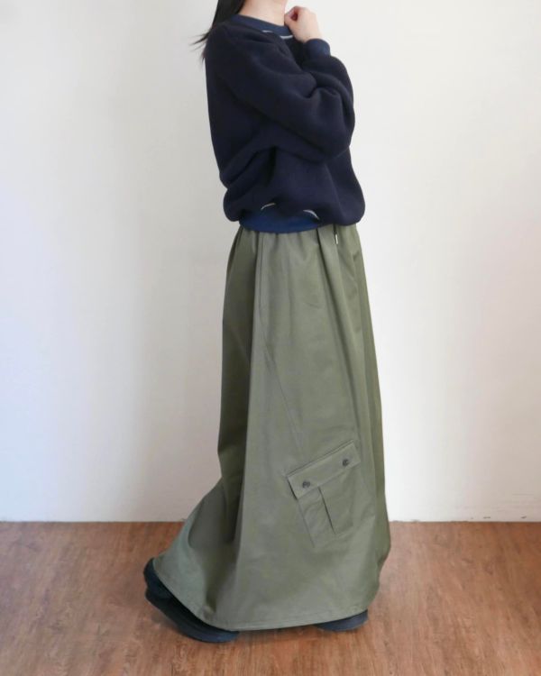 單口袋設計傘襬長裙 / 2色 