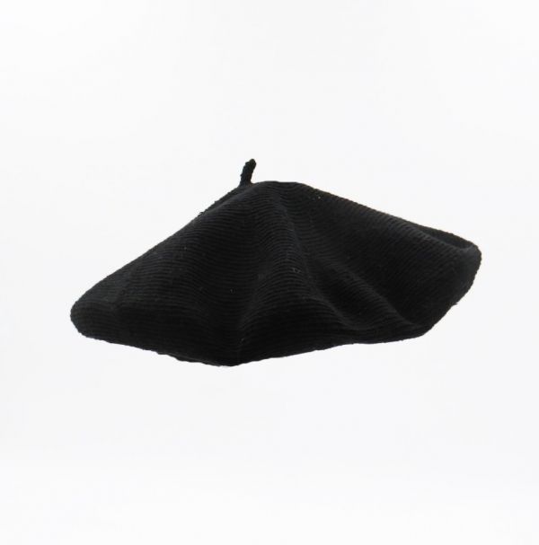 法式棉麻貝蕾帽 / Black 