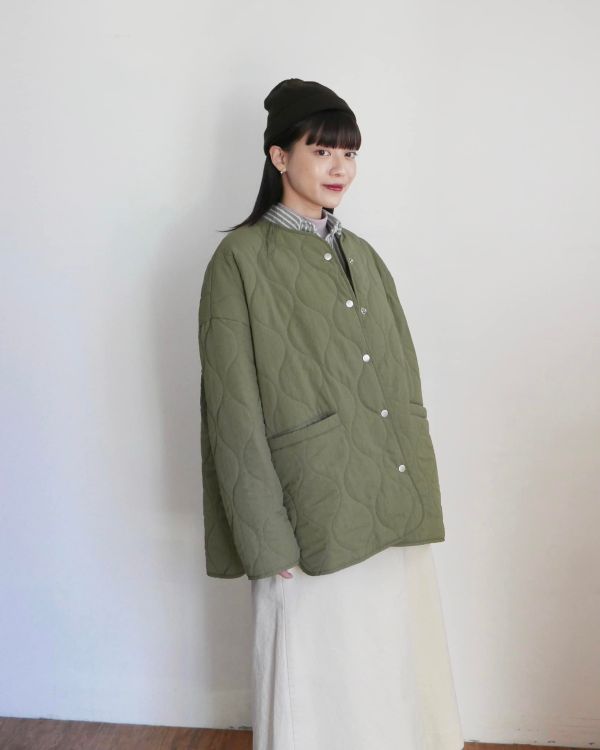 日系菱紋鋪棉外套 / 2色 