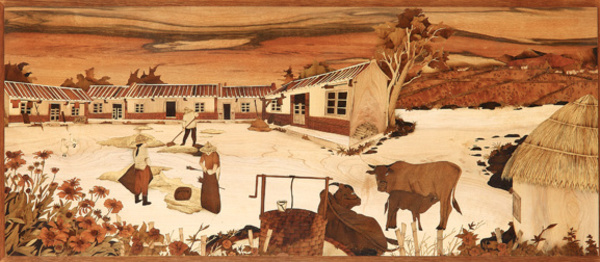 木箔藝術畫作-農村文化系列-農家 畫,藝術,農村,文化,米