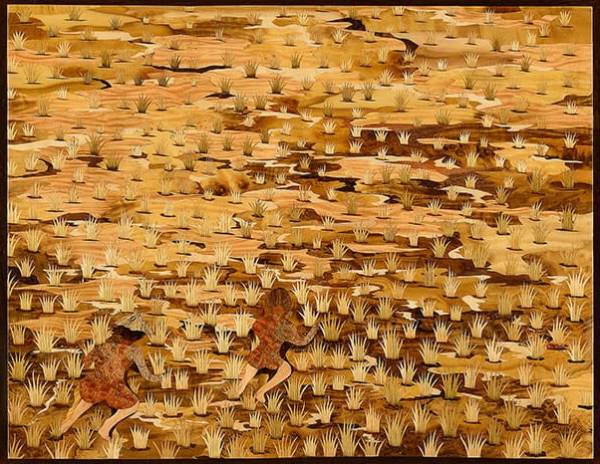 木箔藝術畫作-農村文化系列-挲草 畫,藝術,母親,客製化
