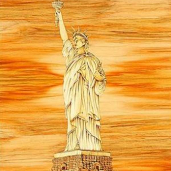 木箔藝術畫作-自由女神 畫,藝術,冠軍,榮耀,第一名,愛,自由,美國,法國,紐約,現代藝術