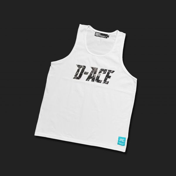 D-ACE CAMO灰精梳棉背心(白) T-shirt、衣服、素踢、服飾、穿搭、潮流、衣服、背心