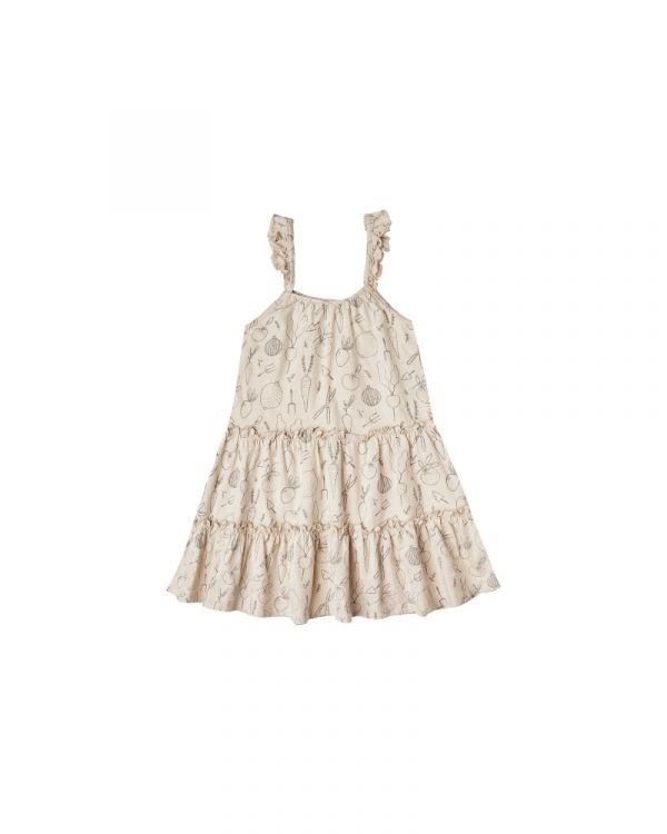 Rylee + Cru Tiered Jersey Dress - Vegetable Garden 美國RyleeCru,童裝,美國童裝,嬰兒衣服,幼童衣服,寶寶穿搭,男寶,男孩穿搭,女寶,女孩穿搭 