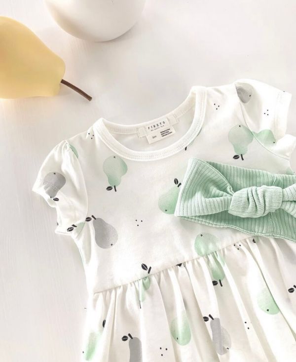 Petit Lem Skirted Romper - Pears 加拿大童裝,時尚童裝,Miles Baby,男寶衣服,女寶衣服,寶寶用品,外套