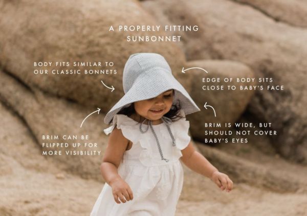 briar baby 遮陽帽 Sunbonnet - Island Stripe 寶寶天然遮陽帽,美國,母嬰,寶寶配件