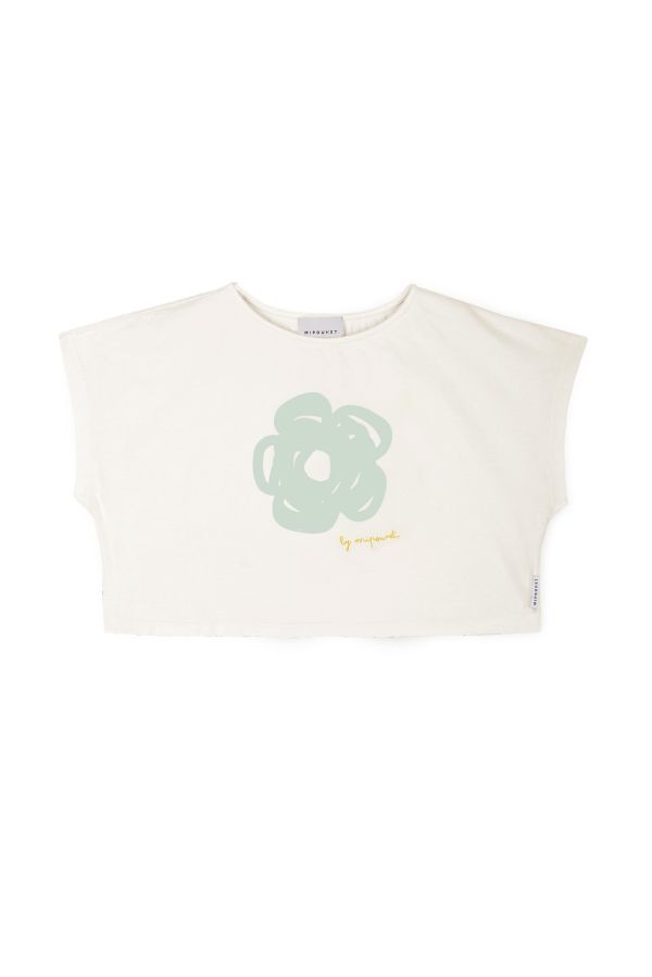 MIPOUNET Flora Organic Jersey T-shirt 花朵短版Tee - Green Lily 
