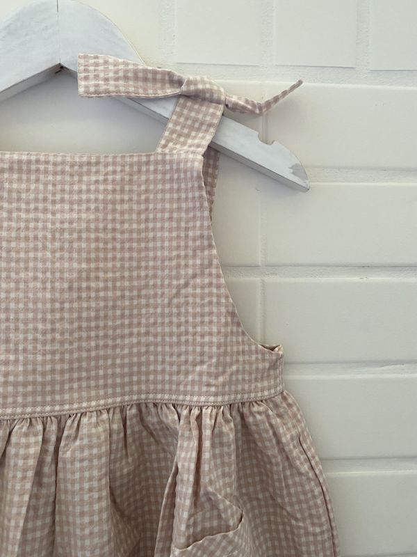 Petite Lucette Marcelle Dress 洋裝 - Peach Gingham 
