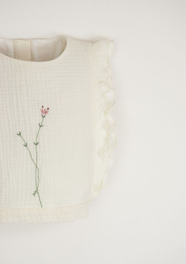 Popelin Organic Embroidered Top 無袖上衣 - Off-white 