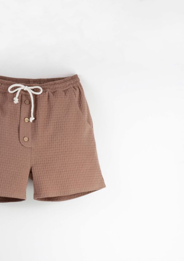 Popelin Textured Bermuda Shorts 及膝短褲 - Brown 