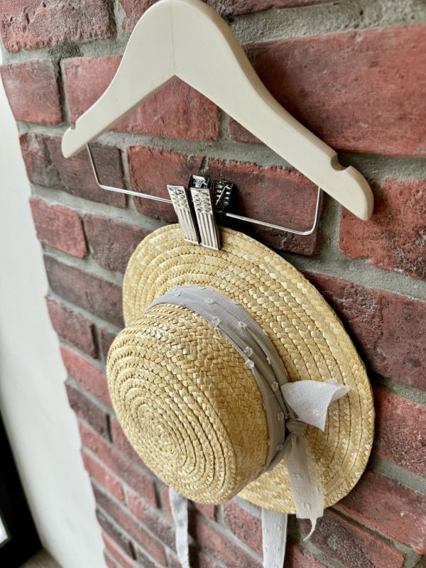 Frou Frou The Classic Straw Hat - Dotted Light Grey 