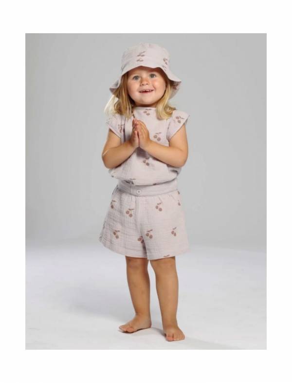 One We Like 短褲 - Lilac Cherry 有機棉,童裝,歐美童裝,親子,小眾品牌,嬰兒用品
