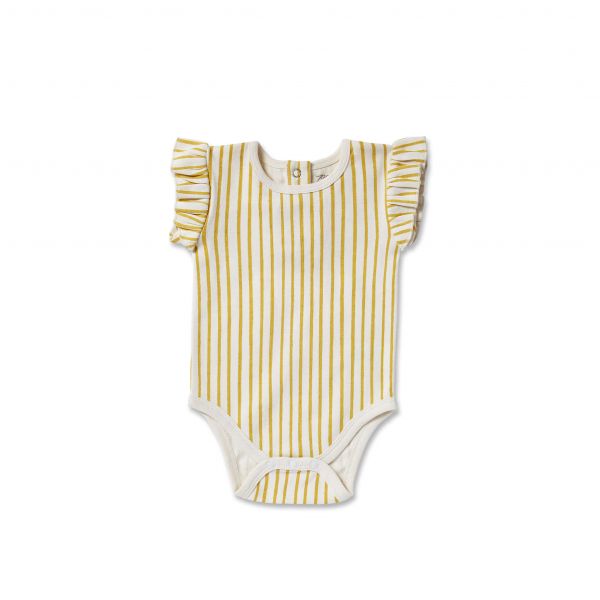 Pehr 荷葉邊有機棉連身衣 - Marigold 新生兒,包屁,連身褲,Pehr,加拿大母嬰品牌,寶寶穿搭,寶寶用品,有機棉,永續經營產品,無毒童裝