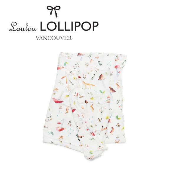 Loulou lollipop 森林小動物竹纖維透氣包巾 竹纖維包巾,安撫巾