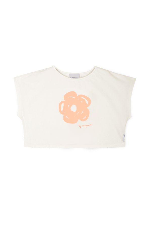 MIPOUNET Flora Organic Jersey T-shirt 花朵短版Tee - Coral 