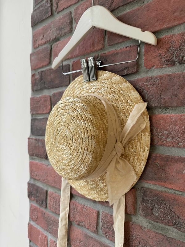 Frou Frou The Classic Straw Hat - Dotted Cream 