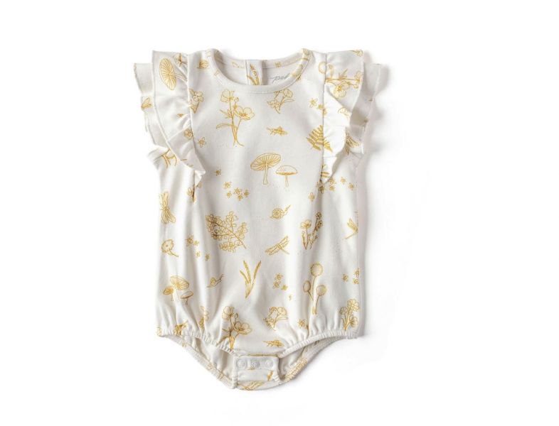 Pehr Sleeveless Flutter One-Piece - Botanica 新生兒,包屁,連身褲,Pehr,加拿大母嬰品牌,寶寶穿搭,寶寶用品,有機棉,永續經營產品,無毒童裝
